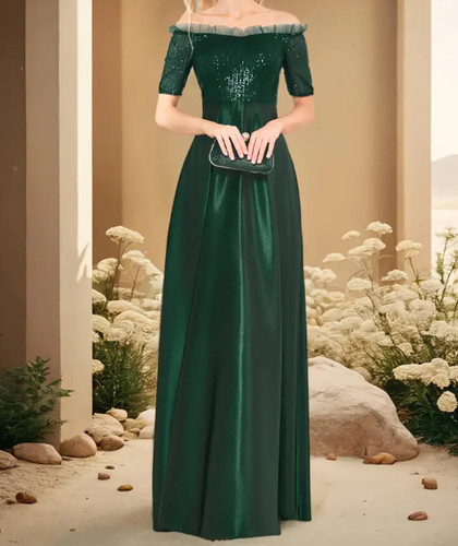 Grünes pailletten satin - grünes,