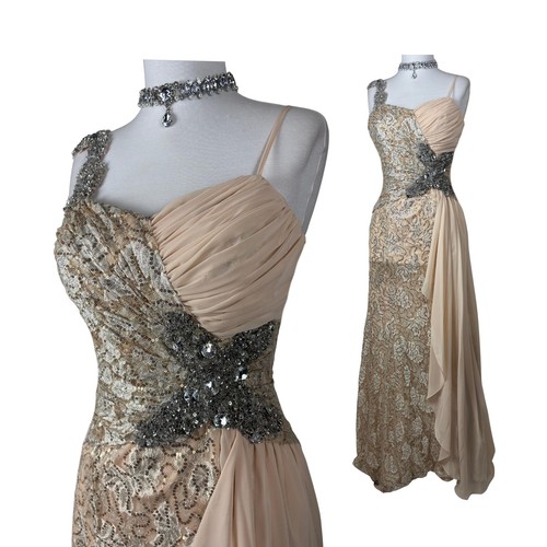 Vintage nude pailletten - vintage,