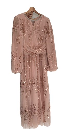 Kleid mit pailletten - kleid, rosa