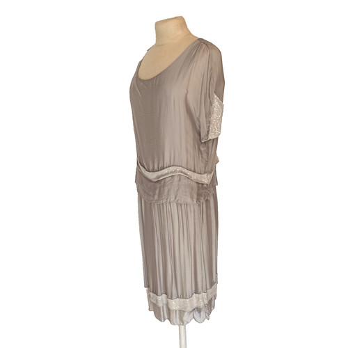 Edles seidenkleid silber - seidenkleid,
