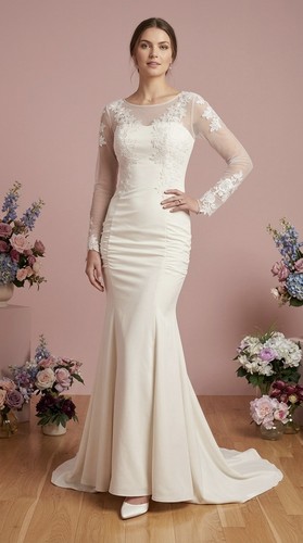 Brautkleid bestickt blumen - bestickt,